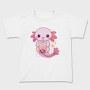 Kawaii Axolotl Mermaid Boba Tea Tote, Tricou Copii