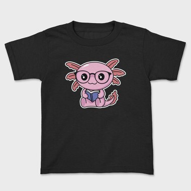 Kawaii Axolotl Reading, Tricou Copii