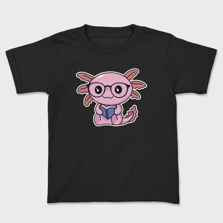Kawaii Axolotl Reading, Tricou Copii