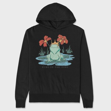 King Of The Pond Cottagecore Frog, Hanorac Oversize Barbati (Unisex)