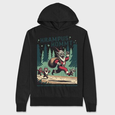Krampus Comes Retro Comic, Hanorac Oversize Barbati (Unisex)