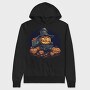 Halloween Pumpkin Train King, Hanorac Oversize Barbati (Unisex)