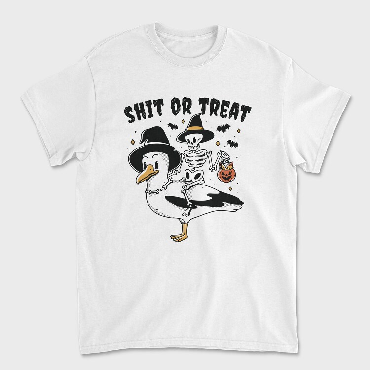 Halloween Seagull Shit Or Treat, Tricou Barbati (Unisex)