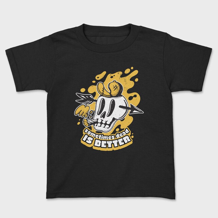 Halloween Skull Retro Cartoon Dead Is Better, Tricou Copii