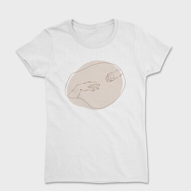 Hand And Cat Animal Paw Creation Moment, Tricou Femei