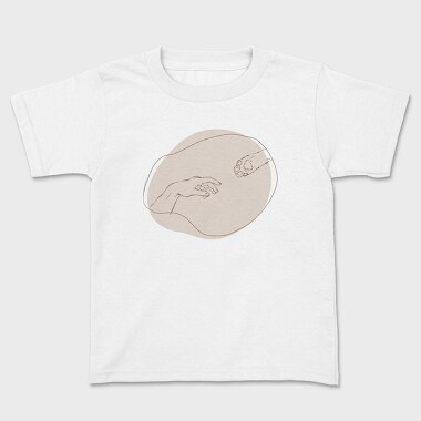 Hand And Cat Animal Paw Creation Moment, Tricou Copii