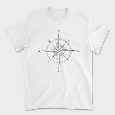 Hand Drawn Compass Rose Illustration, Tricou Barbati (Unisex)
