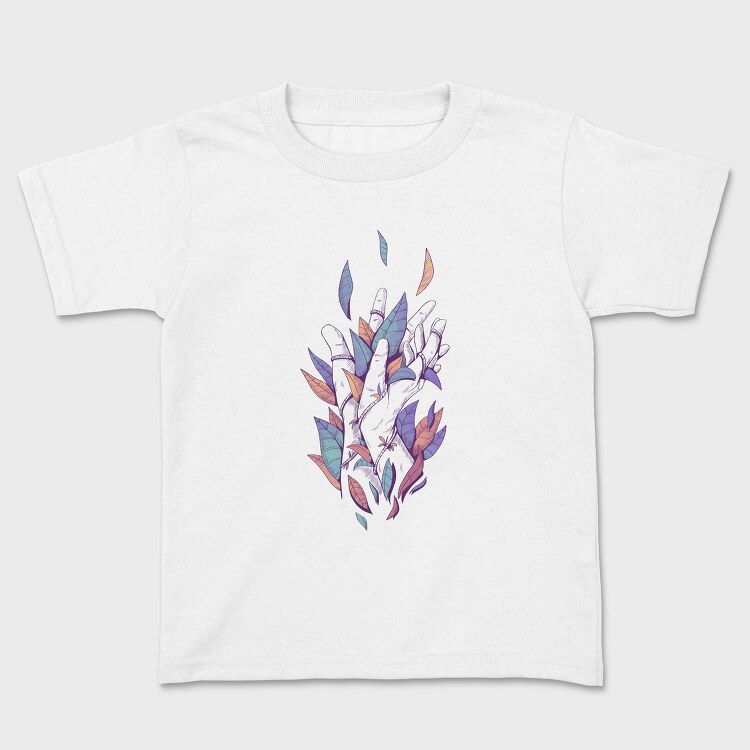 Hands With Color Leaves Plants, Tricou Copii