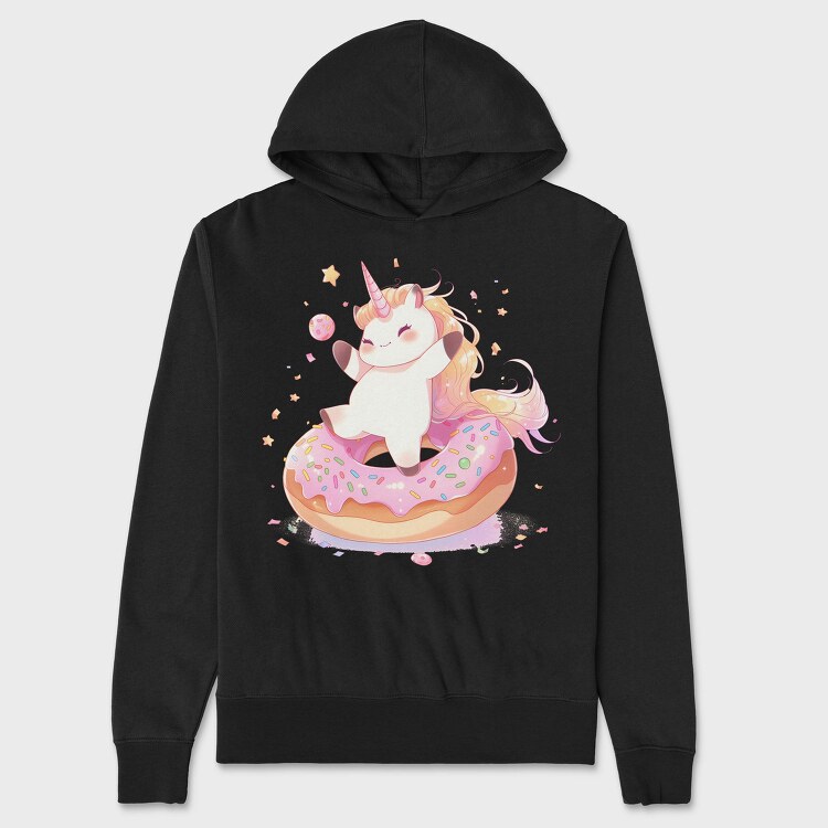 Happy Unicorn Donut, Hanorac Oversize Barbati (Unisex)