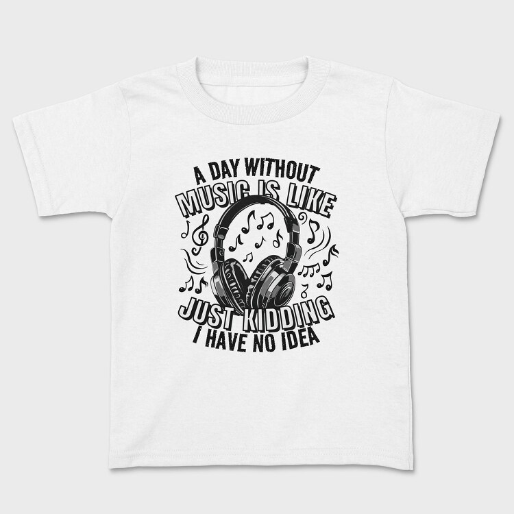 Headphones And Music Day Without, Tricou Copii