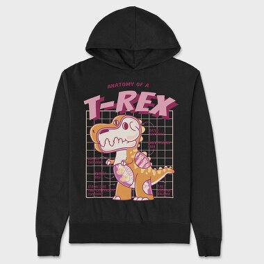 T Rex Anatomy Funny, Hanorac Oversize Barbati (Unisex)