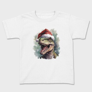 T Rex Wearing A Santa Hat Dinosaur Xmas, Tricou Copii