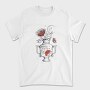 Tattoo Floral Vase Chrysanthemum Moon Red Black, Tricou Barbati (Unisex)