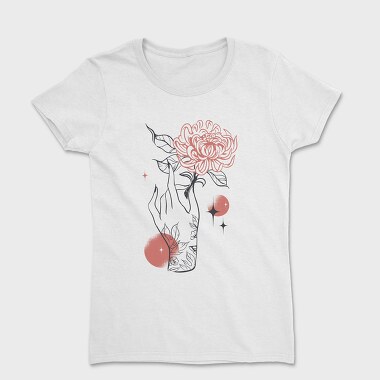 Tattoo Hand And Flower Chrysanthemum, Tricou Femei