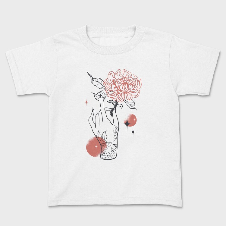 Tattoo Hand And Flower Chrysanthemum, Tricou Copii