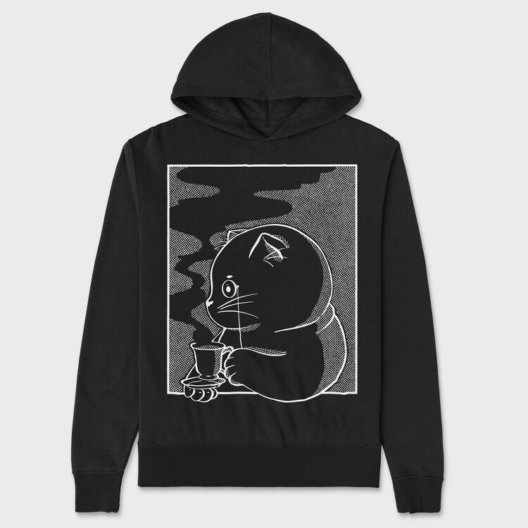 Tea Cat Chalk, Hanorac Oversize Barbati (Unisex)