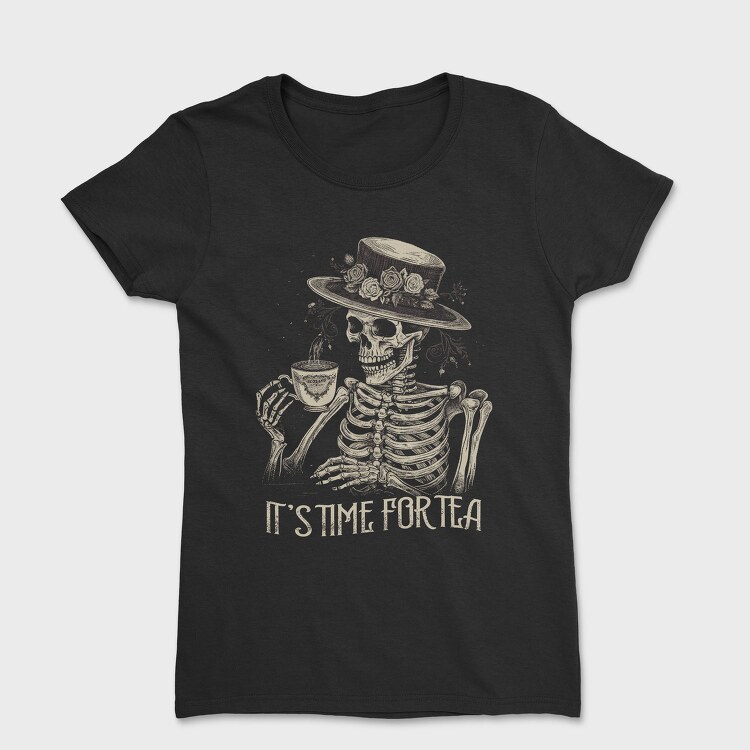 Tea Time Skeleton Grunge, Tricou Femei