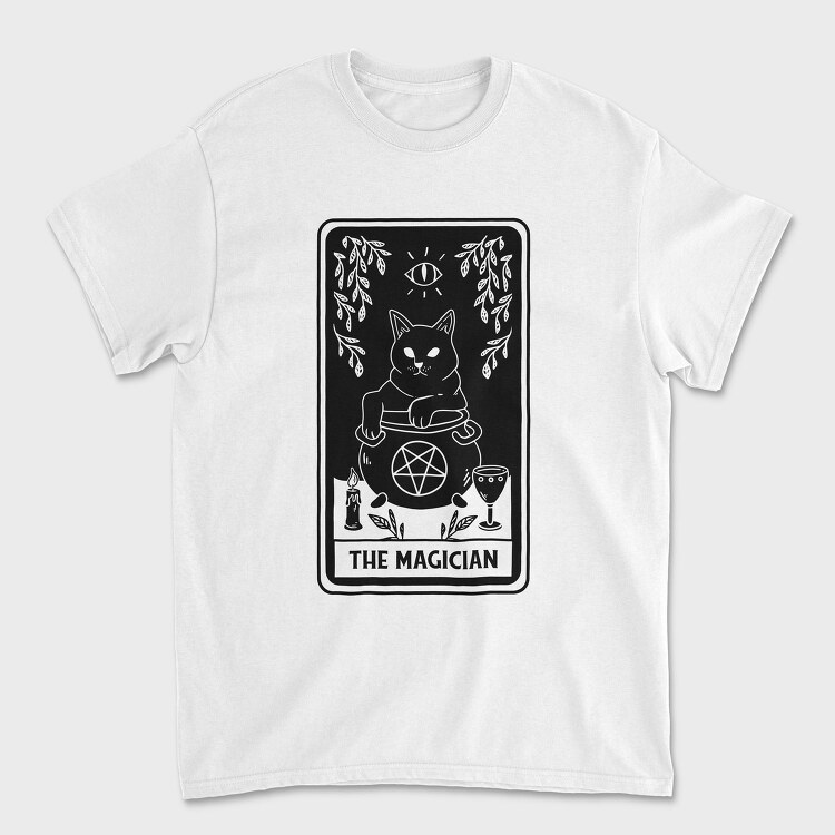 The Magician Tarot Card Cat, Tricou Barbati (Unisex)