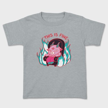 This Is Fine Baphomet Meme, Tricou Copii