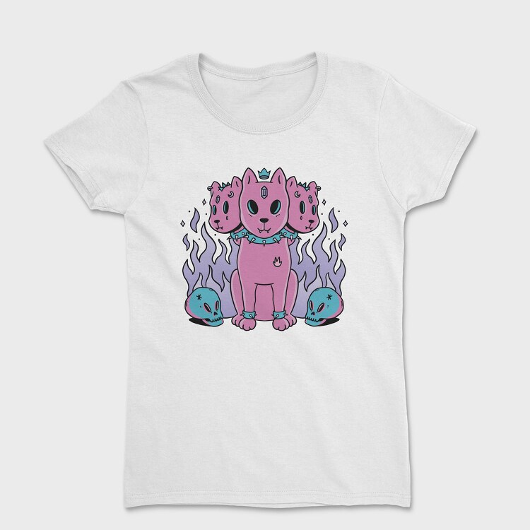 Three Headed Dog Pastel Goth Pink, Tricou Femei