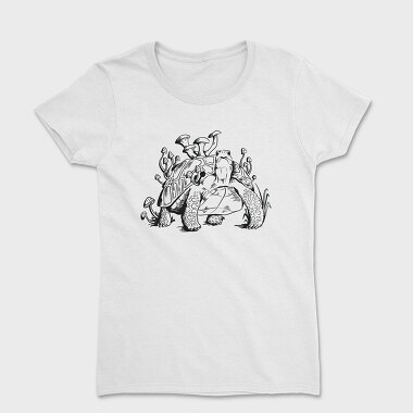 Tortoise With Mushrooms Turtle, Tricou Femei