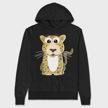 Leopard Cartoon Vibes, Hanorac Oversize Barbati (Unisex)