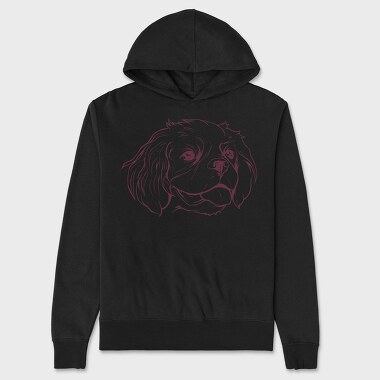 Line Stroke Cavalier Dog, Hanorac Oversize Barbati (Unisex)