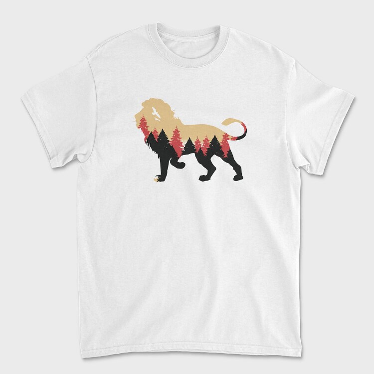Lion Forest Silhouette, Tricou Barbati (Unisex)