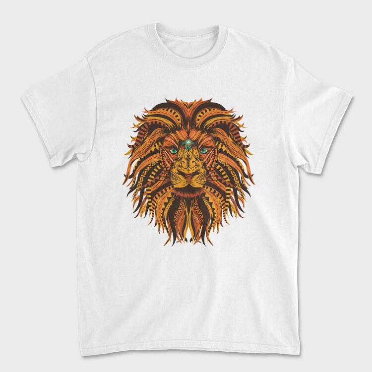 Lion Mandala Illustration Color 001, Tricou Barbati (Unisex)