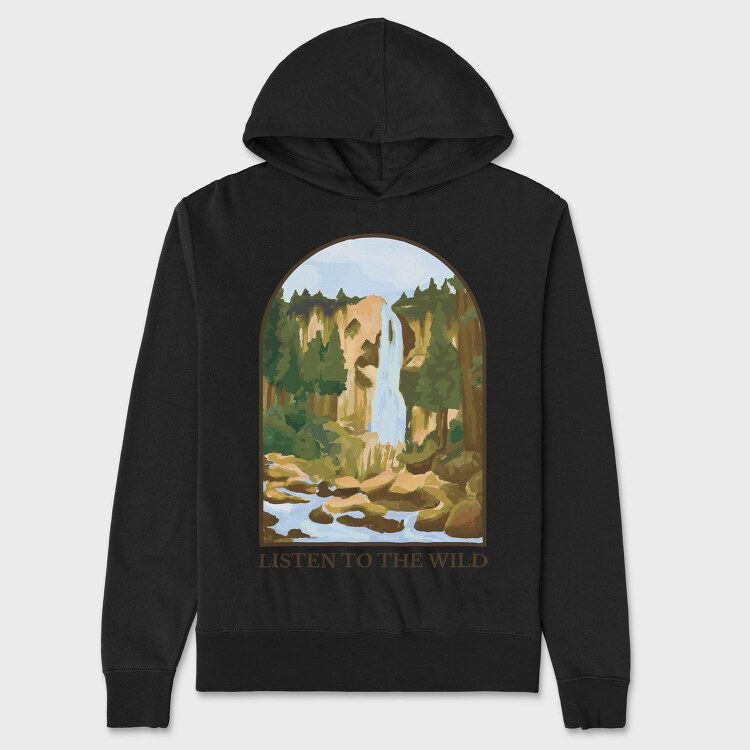 Listen To The Wild Nature, Hanorac Oversize Barbati (Unisex)