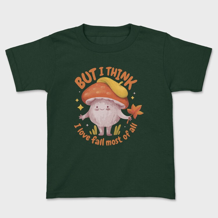 Love Fall Autumn Mushroom Character, Tricou Copii