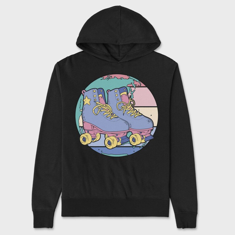 Pastel Roller Skates, Hanorac Oversize Barbati (Unisex)