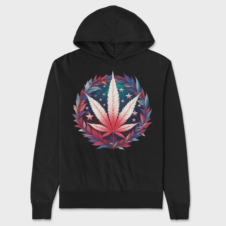 Patriotic Cannabis Leaf 4th Of July, Hanorac Oversize Barbati (Unisex)