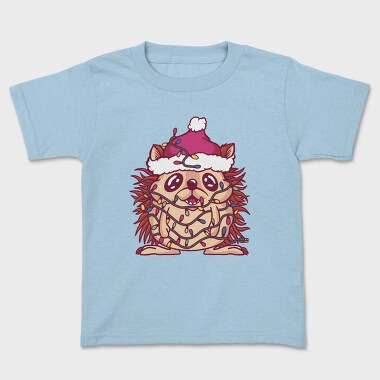 Hedgehog In Christmas Lights, Tricou Copii