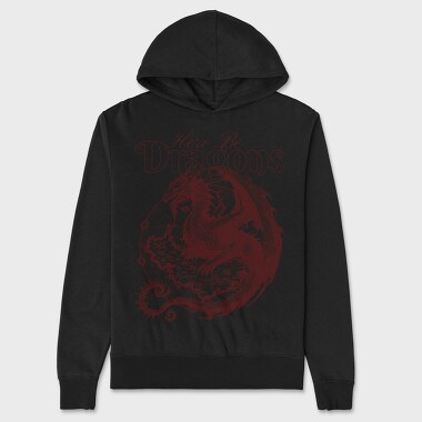 Here Be Dragons Fantasy, Hanorac Oversize Barbati (Unisex)