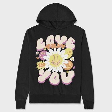 Hippie Love Quote, Hanorac Oversize Barbati (Unisex)