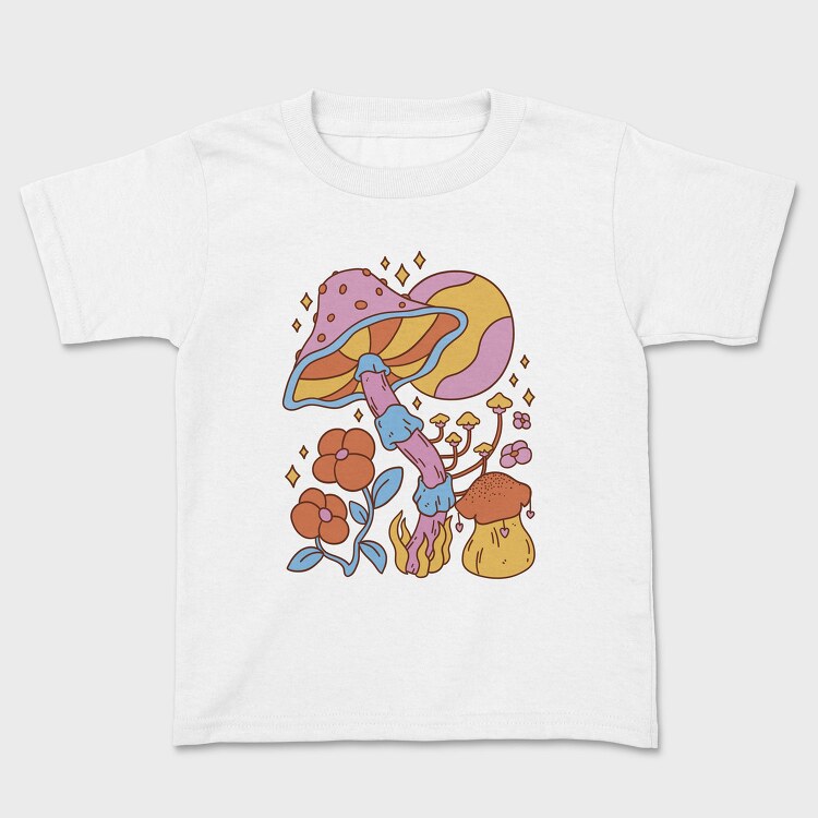 Hippie Mushroom Planet Flower, Tricou Copii