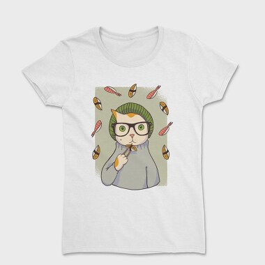 Hipster Sushi Cat, Tricou Femei