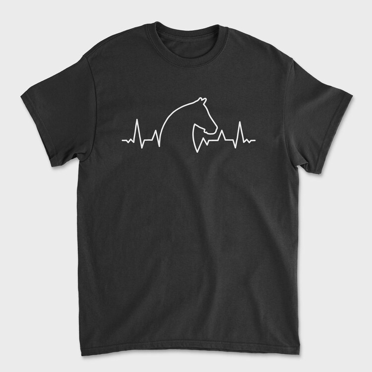Horse Heartbeat Line, Tricou Barbati (Unisex)