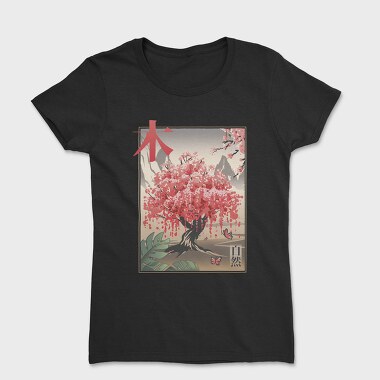 Traditional Japanese Sakura Tree, Tricou Femei
