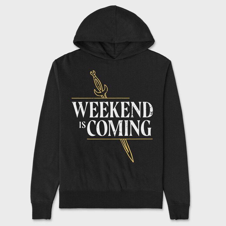 Weekend Is Coming Sword, Hanorac Oversize Barbati (Unisex)