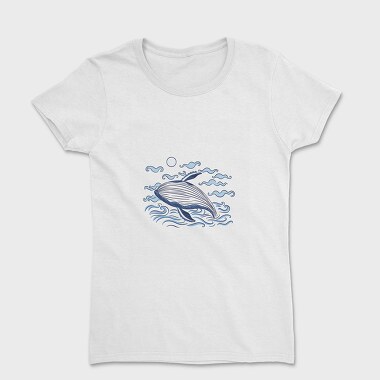 Whale Ocean Illustration, Tricou Femei