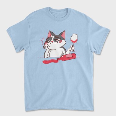 Wine Cat Drunk, Tricou Barbati (Unisex)