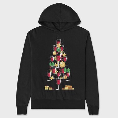 Wine Christmas Tree 001, Hanorac Oversize Barbati (Unisex)