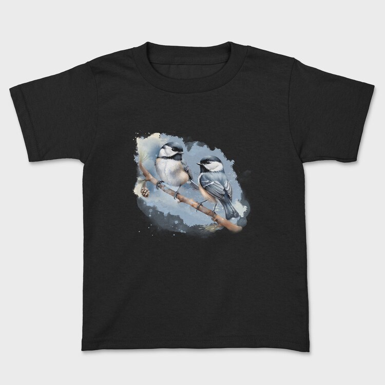 Winter Chickadee Birds, Tricou Copii