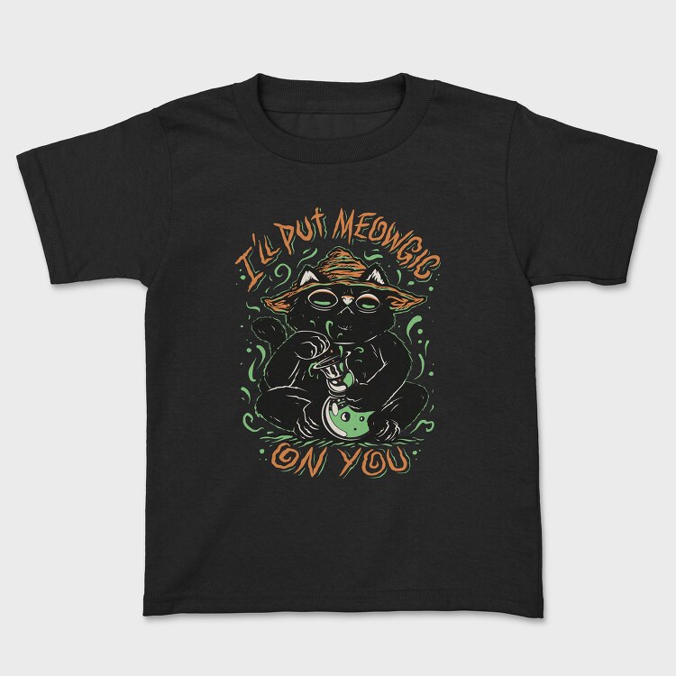 Witch Cat Halloween Magic, Tricou Copii