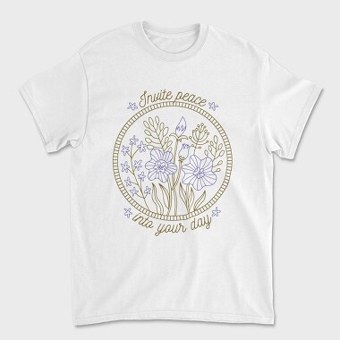 Peaceful Flower Set Quote 04, Tricou Barbati (Unisex)