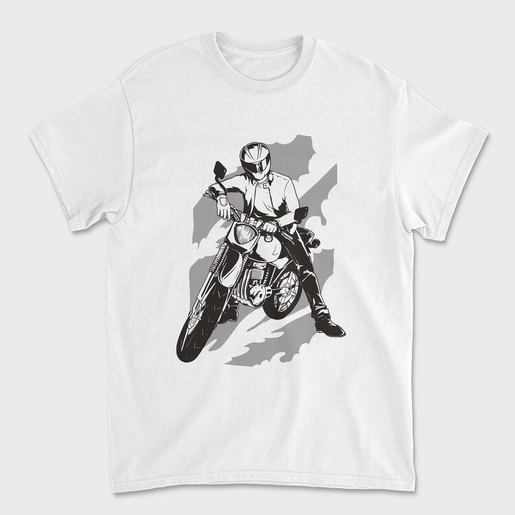 Person With Motorcycle Motorcyclist, Tricou Barbati (Unisex)