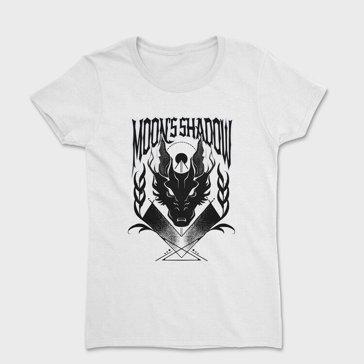 Scary Dragon Shadow Dark Animals Wolf Tote, Tricou Femei