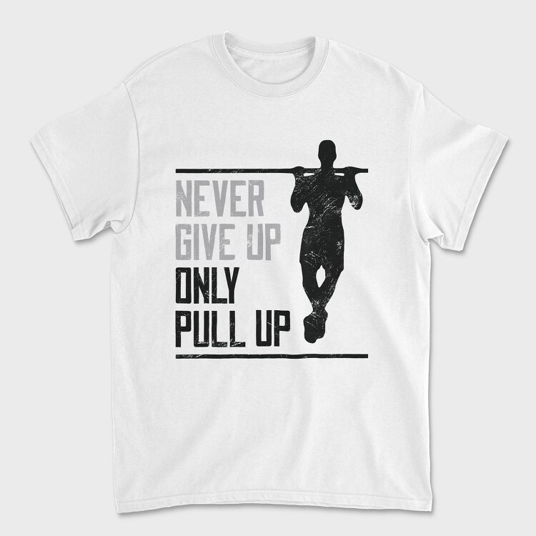 Silhouette Doing Calisthenics Only Pullup, Tricou Barbati (Unisex)